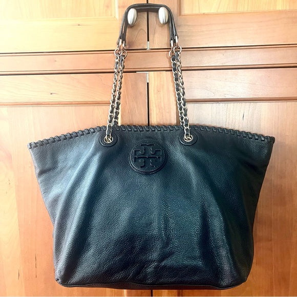 Tory Burch Marion East West Genuine Leather Tote Bag - Picture 3 of 16